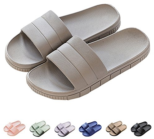 Harrms Herr/dam badskor, tofflor sommar, slippers, badtofflor strand, inomhus/utomhus halkfria, unisex, enfärgad, 7 färger, EU 36 - 45, GRÅ, 42/43 EU
