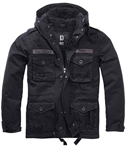 Brandit M65 Urban vintage jacka parkas herr fältjacka vinterjacka Giant Outdoor jacka S-7XL, Tvätta i svart, 3XL