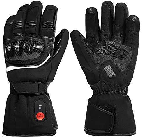 day wolf Guantes calefactores Guantes de Moto de Invierno esquí Motociclismo Pesca Senderismo Cazabatería Artritis Recargable Calentador de Manos para Hombres y Mujeres (S, Negro)