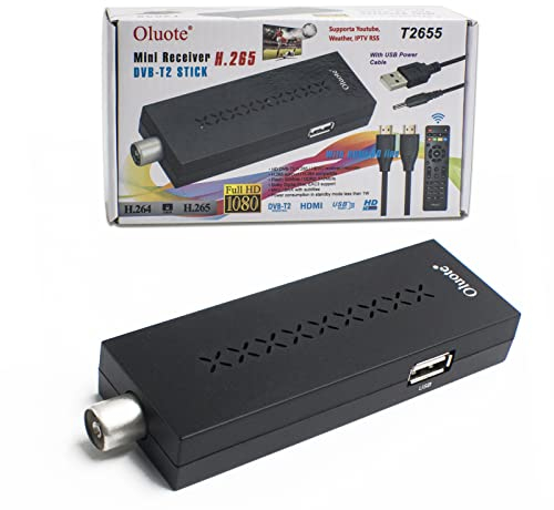 Oluote Decoder Digitale Terrestre DVB-T2 H.265 HEVC Main 10 Bit, Ricevitore Digitale Terrestre TV HD Riceve, Supporta SCART HDMI USB WiFi, per Tutti i Canali TV Gratuiti