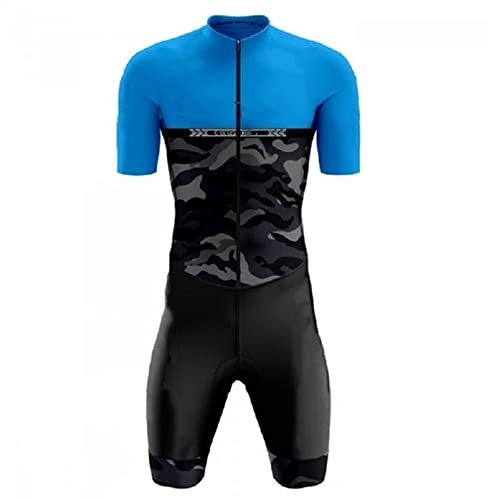 Herren Elite Ärmel Triathlon Anzug Kurzarm Trisuit SpeedSuit Skinsuit Sike Triathlon Tri Suit (Farbe 5, Größe L)