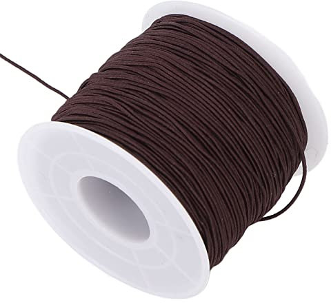100M Schwarze Stretchschnur, Elastische Schnur für Armbänder, Braun,1 Rolle 1 mm Elastische Kordel, Kordelzug für DIY Handwerk Schmuckherstellung Halsketten Armbänder Weich, Satiniert, Glänzend