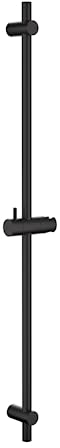 DETBOM Edelstahl Duschstange 90cm, Brausestange mit Duschkopfhalterung 360°Drehbar und Verstellbar, Duschstange mit Variable Wandbefestigungen für Variabel, Anpassung an Bestehende Bohrlöcher, Schwarz