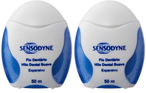 Sensodyne Hilo Dental Suave Expansivo, con Flúor y Sabor a Menta Fresca, Para Personas con Sensibilidad Dental, 50 m (Paquete de 2)