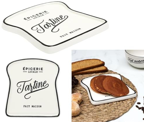 BARBACADO Assiettes Toast en Duo, petit-dejeuner, assiettes à gouter, assiettes tête à tête