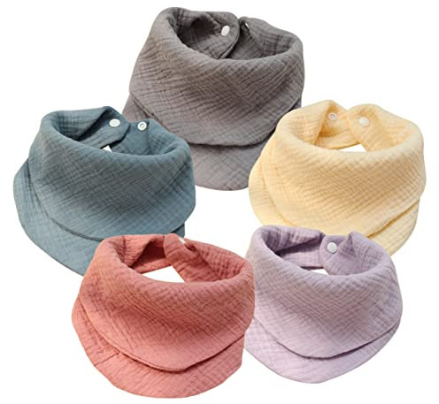 TOYANDONA 5stücke Tragbare Babylätzchen Aus Baumwolle Zum Anlegen Saugfähige Bandana-sabbertücher Für Neugeborene Wiederverwendbare Babylätzchen Für Hause
