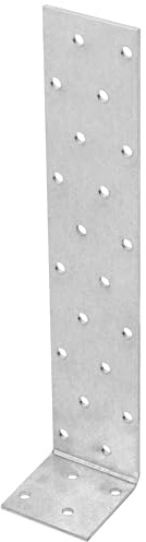 Parotec 10 piezas anclaje de acero para hormigonar montaje 40 x 200 x 40 x 2 mm carga pesada acero galvanizado conector de ángulo placa con agujeros anclaje de hormigón