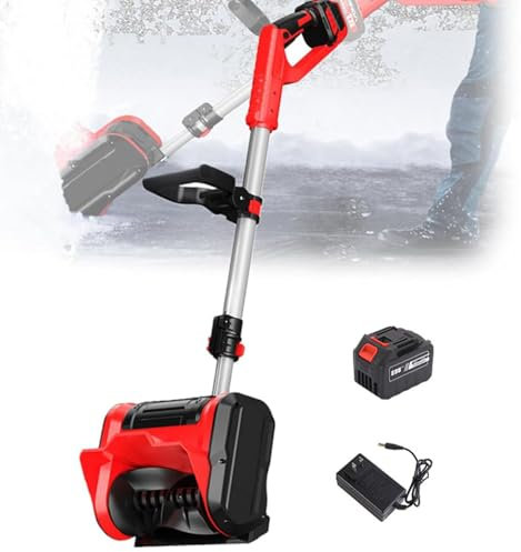 Elektrisk snöskyffel, batteridriven snöslunga, sladdlös elektrisk spade för snöröjning, snöskyffel för uppfart, snöplog för däck terrass Trottoarsteg,1Battery