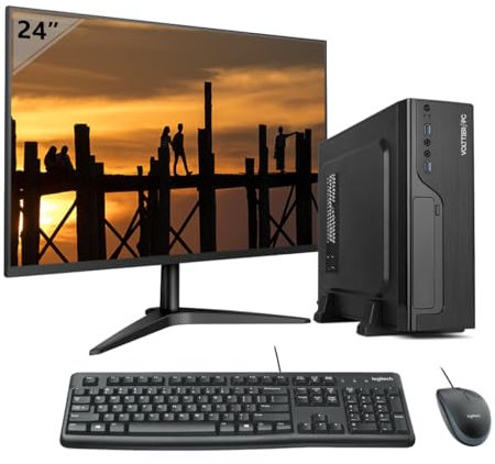 VolttierPC – PC Sobremesa Completo Intel Core i5-12400 | 32GB RAM | 1TB SSD NVMe | Intel UHD 730 | WiFi 6 + Bluetooth 5.2 | Windows 11 Pro | Monitor 24 100Hz | Teclado y Ratón | PC Oficina y Trabajo