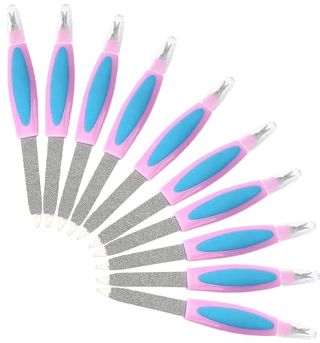 Toyvian Limette per Unghie Lucidante in Metallo e Plastico Doppia Pezzi Buffer Professionale Lucidante e Multiuso per Pedicure e Manicure