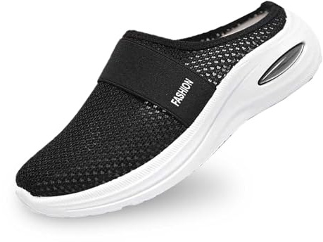 Chaussures orthopédiques pour femme - Mules - Largeur H - Pieds nus - Chaussures d'été respirantes pour diabétiques - Antidérapantes - En maille - Avec semelle intérieure