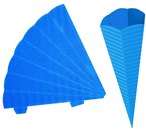 alles-meine.de GmbH Schultüte - Rohling Wellpappe - blau/kräftiges blau - 33-100 cm - Größe wählbar - mit/ohne Kunststoff Spitze - Zuckertüte zum selber Basteln - 6 eckig -..