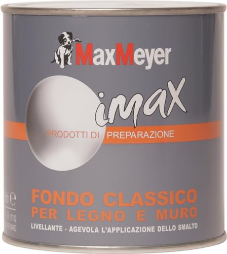 MAXMEYER Fondo a solvente per interni ed esterni Legno e Muro BIANCO 0,5 L