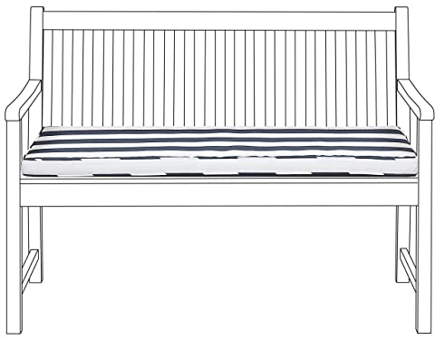 Beliani Moderne Auflage für Gartenbank 120cm blau mit Befestigungsband Vivara