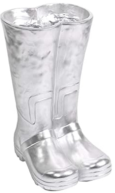Umbrella Rack Umbrella Stand Household Light, Rain Boots Shape Creative Umbrella Barrel, Resin Material, Can Be Used As Decorative Ornaments, Flower Arrangement, (Color : Silver)