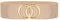 JasGood Damen Breiter Elastischer Taillengürtel Vintage Stretchy Kleid Gürtel Hüftgürtel mit Gold O-Ring Schnalle, Beige, 90cm