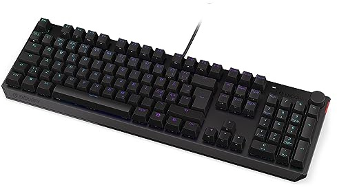 ENDORFY Thock ingen röd, kailh röd linjär brytare, full storlek mekaniskt tangentbord, nordisk layout, PBT-tangentbord, volymkontrollknapp | EY5B010
