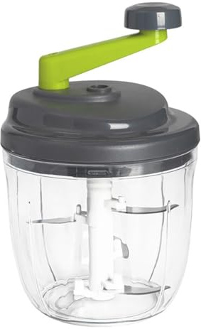 Manual Food Slicer - Vegetable Chopper, Garlic Press, Chopper | Hand Crank Kitchen Chopper Container, Hand Fruit Cube Cutter for Cake, Meatballs, Nuts, Garlic