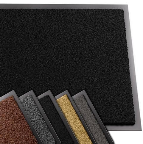 VOUNOT® Zerbino Ingresso Casa da Esterno, Tappeto Entrata Interno, Resistente Sporco, Antiscivolo e Essorbente, 60x90 cm, Nero