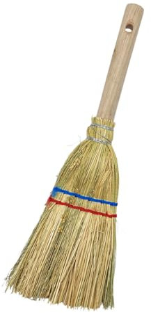 Paluplus Scopetta Saggina per Camino, Lunghezza 36 cm con Manico in Legno da 15 cm, Scopa a 2 Fili, Resistente e Robusta, per la manutenzone del camino -9162C-0,6