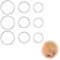 9 Stück Edelstahl Nasenring, nahtlose runde Ohrringe, Piercing Ohrringe Creolen, Piercing Ohrschmuck für Body Piercing. 6mm, 8mm, 10mm (Silber)