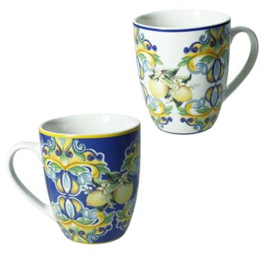 BRANDANI Citrus blå porslinsmugg set 2