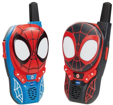 VTech Spidey and His Amazing Friends: Spidey-Sense Walkie-Talkies, Official Character Walkie Talkies, Features Spidey & Spin, Child-Safe, Up to 200m Range, For Kids 3, 4, 5+ Years, English Version