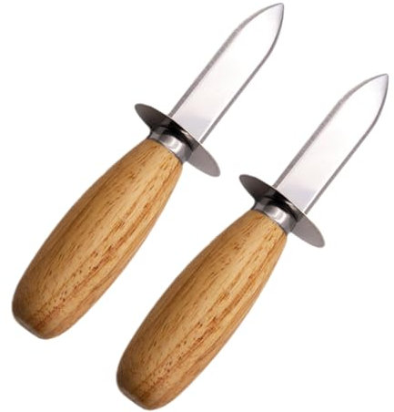 Abaodam 2stücke Austernöffner Aus Edelstahl Und Holz Für Schalentiere Ergonomischer Griff Schnelles Öffnen Von Austernschalen Kompakt Und Einfach Zu Bedienen