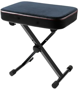Vikbar Pianopall, Justerbar Tangentbordsbänk Med PU-läder, 100 Kg Kapacitet For Sovrum I Vardagsrummet, Lätt Att Bära(Black)