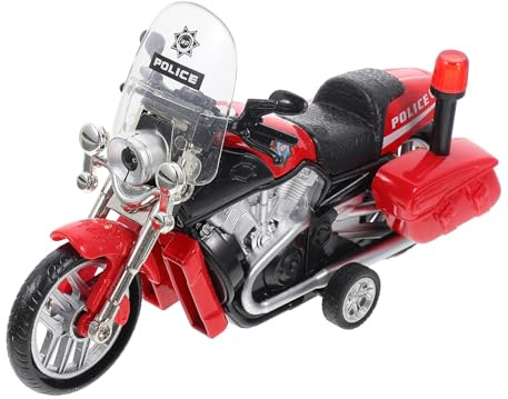Veemoon Juguete de Motocicleta de Policía, Modelo Mini de Aleación y Abs, Tracción Trasera, Color Rojo, Coche de Juguete Seguro y Duradero para Juegos Infantiles