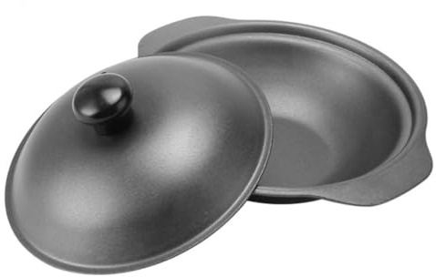 SWETRACE 18Cm Cast Iron Casserole with Lid Sturdy Dutch Oven for Clay Pot Rice, Chicken Braising and Sautéing in Kitchen