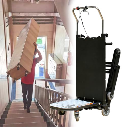 Carretilla eléctrica para subir escaleras, capacidad de carga de 500 kg, carretilla de mano plegable para muebles móviles, motor de 2980 W