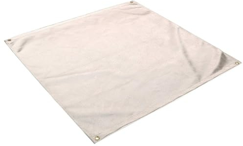 Folpus Tela Ignífuga Exterior Alfombra Anticalor Manta Protectora Lámina Aislante Fibra de Vidrio Plana 0.4mm con Esquinas Reforzadas Adecuada para Cocinas, 50 50cm
