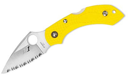 Spyderco C28SYL2 Unisex – Erwachsene Taschenmesser Dragonfly 2 Salt Serrated, gelb, 14.1
