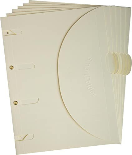 Djois made by Smartfolder 150302-6 Carpetas portafolios A4 con 3 solapa y perforaciones para archivo- Sistema Patentado, cierre con velcro- Subcarpetas Resistentes y Ecológicas, Color Natural, 6u.