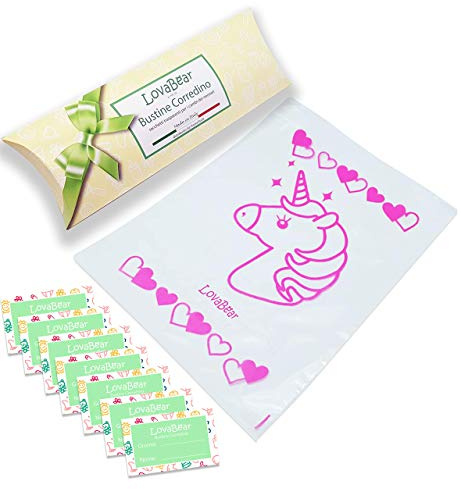 Lovabear 7 Bustine Corredino Neonato – Sacchetti, Buste Ospedale Nascita, Chiusura con Cursore Ermetico GripLock, Trasparenti Porta Primo Cambio Vestiti Borsa Parto, Bambina