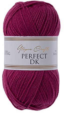 Utopia Crafts DK Double Knitting Yarn, 100g (Dark Raspberry)