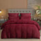 Damier Warme Winter Bettwäsche 135x200cm Rot Weinrot Cashmere Touch Plüsch Bettwäsche Set Fleece Flausch Bettbezug mit Reißverschluss und Kopfkissenbezug 80 x 80 cm