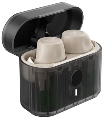 HyperX Cirro Buds Pro - Auriculares gaming true wireless, inalámbricos con ANC, bluetooth 5.2, baja latencia, batería 35h, color arena