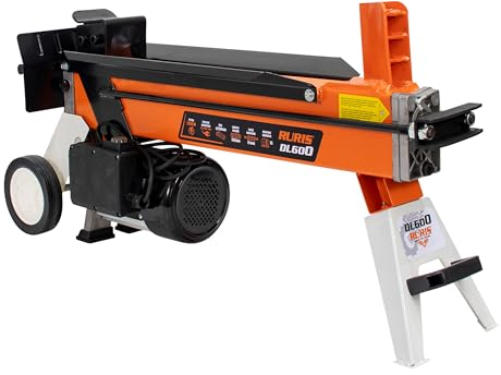 RURIS POWER FOR NATURE Fendeur de Bûches Électrique DL600-6 Tonnes, 2200W, 230V, Longueur Max 52 cm, Diamètre 25 cm, Compact et Transportable, pour Bois de Chauffage