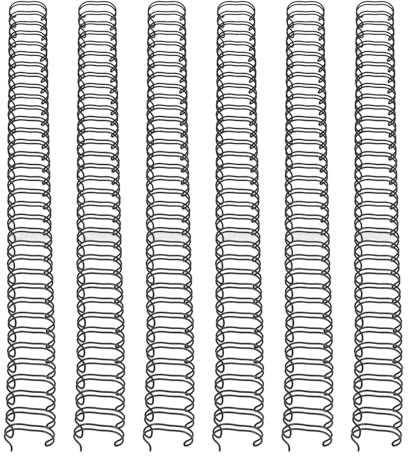 50 St Dubbelslinga Trådbindningsrygg, A4 Bindtrådsbindningsögla 180 Ark Kapacitet 3:1 Pitch 34 Loop 19 Mm Diameter Set för A4-papper (BLACK)