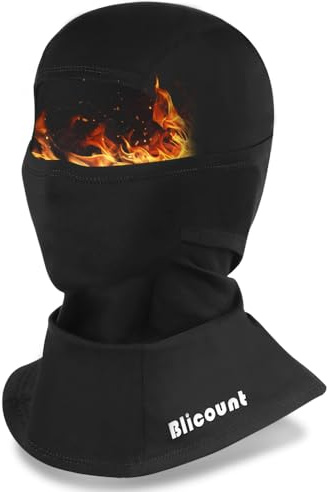 Cagoule d'hiver pour homme et femme - Coupe-vent - Chaude - Masque de ski - Cagoule de vélo - Respirante - Pour moto, ski, sports de plein air, Noir , taille unique