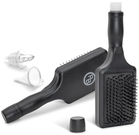 GoPong Party Brush Flask 2 Pack (16 oz Total) - Hidden Alcohol Travel Flasks for Women and Men – Secret Liquor Containers for Concerts, Cruises, and Sports Events – Includes Funnel & Spout
