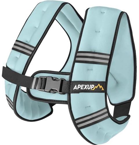 APEXUP 10lbs Weighted Vest Men Women, Weight Vest for Women Workout Equipment for Strength Training Running (Pastel Blue)