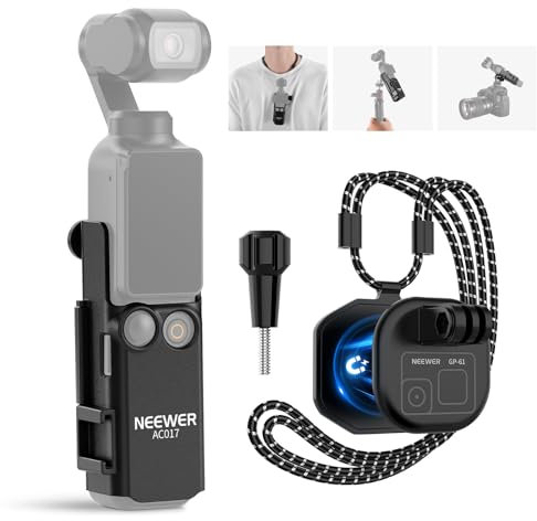 NEEWER Supporto Collo Magnetico GP-61 e Adattatore di Estensione AC017 Compatibile con DJI Osmo Pocket 3 Creator Combo Accessori, Kit Neck Mount Regolabile per Fotocamera Gimbal per Video Vlogging POV