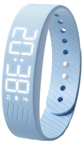 Fitsleeps väckarklocka – passar väckararmband, tyst väckararmband, vibrerande väckarklockor, för de som sover tungt, snooze-fri smartklocka för män och kvinnor (blå)