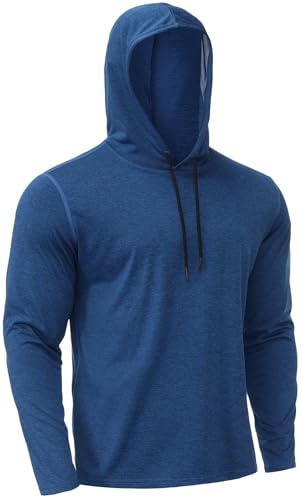 X-thud Homme Pulls Manches Longues Sweats à Capuche Dry Fit Sweashirt String à sertir Sweatshirt T Shirt Hoody Blue XL