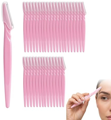 Juego de 35 maquinillas de afeitar para cejas, coloridas para hombre y mujer, para dermaplaning, portátil, depilación, maquinilla de afeitar para cejas y cara