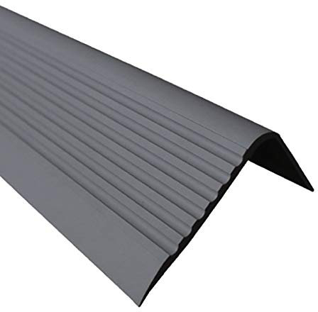 TMW Profiles RGPD Bullnose Stair Nosing 70mm × 40mm – Dark Gray– Anti-Slip PVC Rubber, 1.18m (Dark Gray)