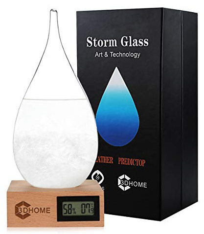 3DHOME Storm Glass Stazioni meteorologiche di Vetro Tempesta Meteo Goccia d'Acqua Previsione Previsione Creativa Stile Nordico Meteo Decorativo Vetro (XX-Large)
